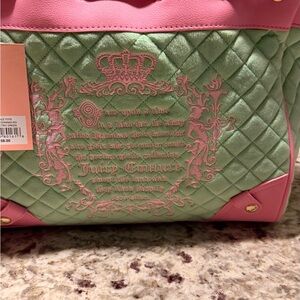 NWT Juicy Couture Juicy Tale Tote Daydreamer - Retro Green Pink